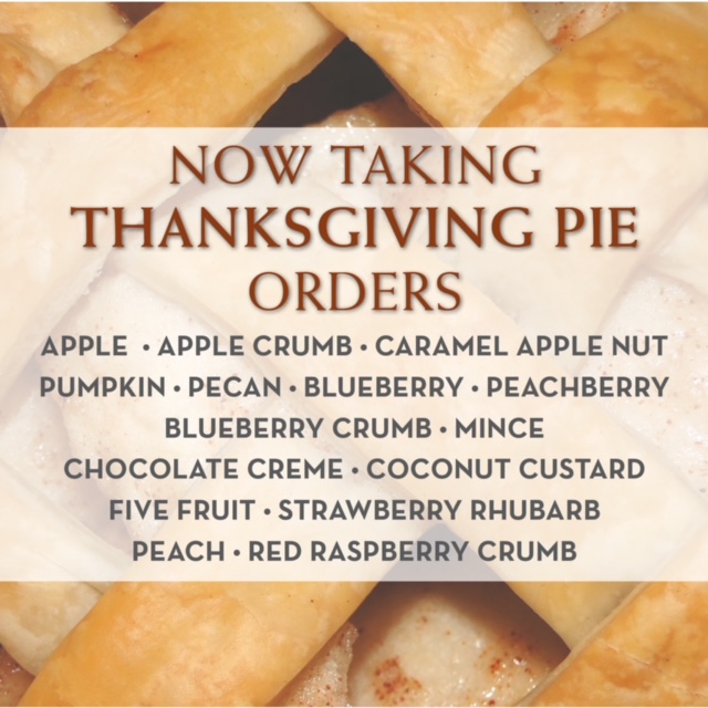 Now Taking Thanksgiving Pie Orders